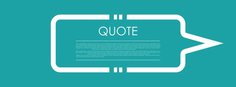 Quote blank speech bubble abstract bright turquoise design Illustrazione stock