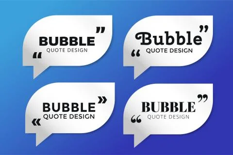 Quote blank template bubble empty design Stock Illustration