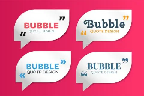 Quote blank template bubble empty design Stock Illustration