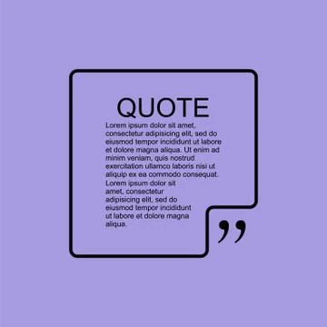 Quote blank template. Design element similar to quote Illustrazione stock