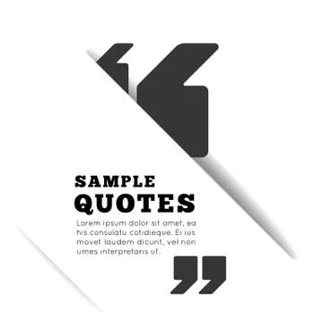 Quote blank template on white background. Illustrazione stock