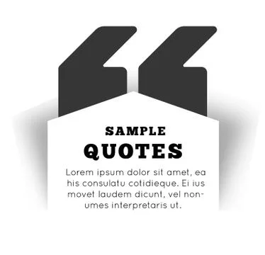Quote blank template on white background. Illustrazione stock