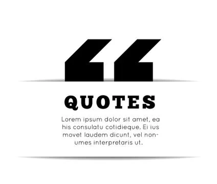 Quote blank template on white background. Stock Illustration