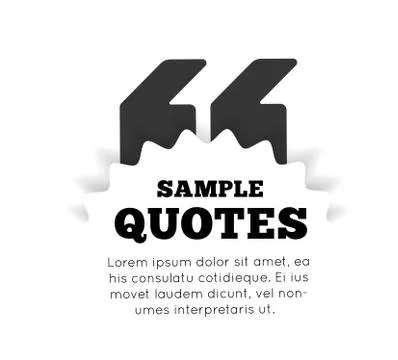 Quote blank template on white background. Vector Stock Illustration