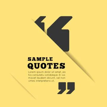 Quote blank template on yellow background. Stock Illustration