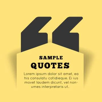 Quote blank template on yellow background. Stock Illustration
