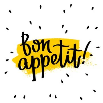 Quote Bon appetit. Calligraphy Stock Illustration