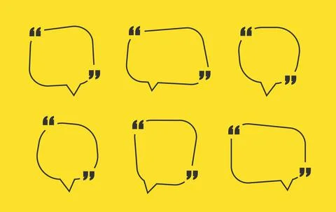 Quote box frame, big set. Quote box icon. Texting quote boxes. Blank template Stock Illustration