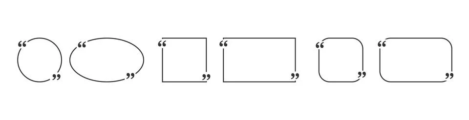 Quote box frame, big set. Quote box icon. Texting quote boxes. Blank template Stock Illustration