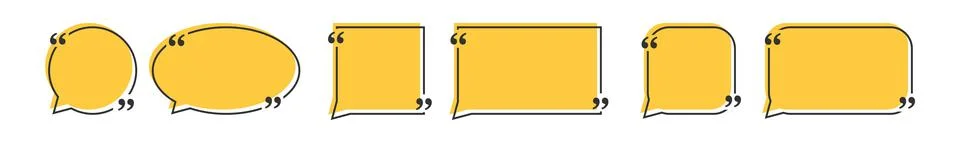 Quote box frame, big set. Quote box icon. Texting quote boxes. Blank template Stock Illustration