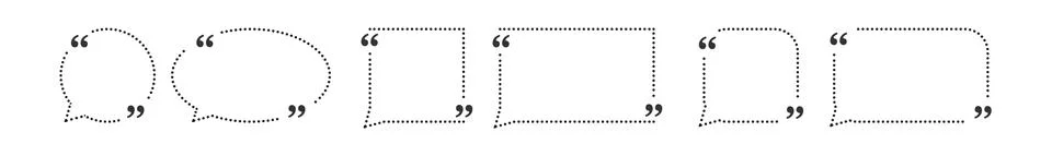 Quote box frame, big set. Quote box icon. Texting quote boxes. Blank template Stock Illustration