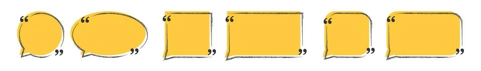 Quote box frame, big set. Quote box icon. Texting quote boxes. Blank template Stock Illustration