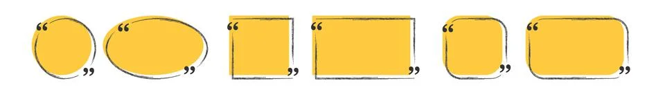 Quote box frame, big set. Quote box icon. Texting quote boxes. Blank template Stock Illustration