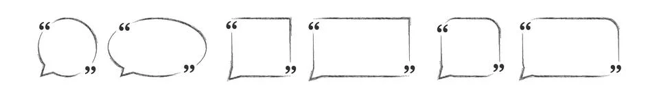 Quote box frame, big set. Quote box icon. Texting quote boxes. Blank template Stock Illustration
