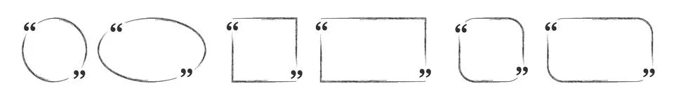 Quote box frame, big set. Quote box icon. Texting quote boxes. Blank template Stock Illustration