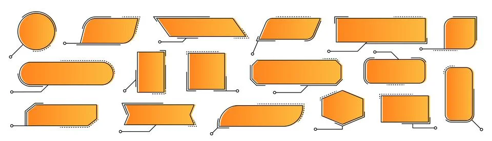 Quote box frame, big set. Set of callouts titles template. Quote box icon. .. Stock Illustration