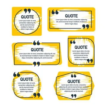 Quote box frame. Design boxes quotation bubble blog symbols. Blank template Illustrazione stock