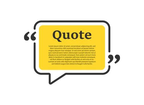 Quote box frame icon in flat style. Dialogue speech bubble vector illustrat.. Stock Illustration