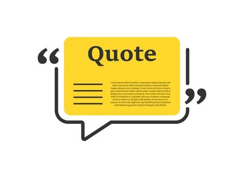 Quote box frame icon in flat style. Dialogue speech bubble vector illustrat.. Illustrazione stock