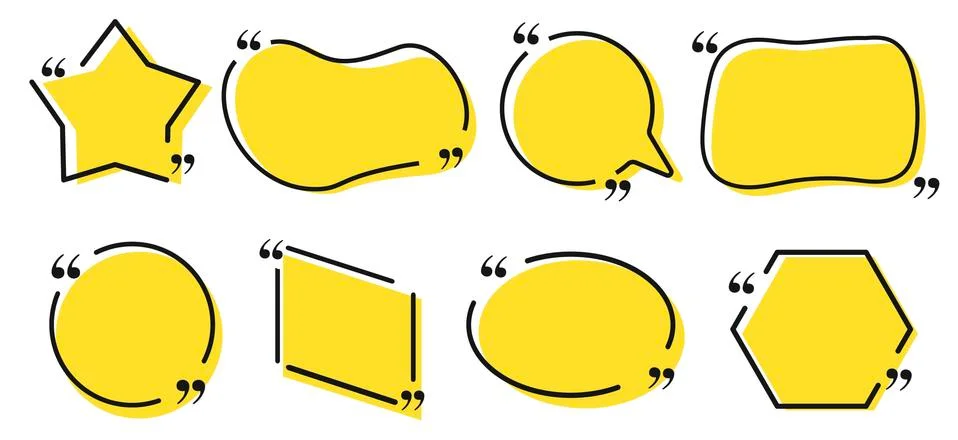 Quote box frames big set. Quote box icon. Texting quote boxes. Stock Illustration