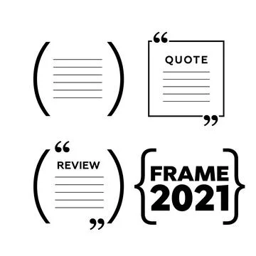 Quote box frames. Empty quote bubble. Color quote bubble. Stock Illustration