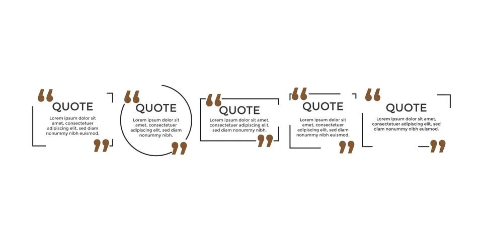 Quote box frames set isolated on transparent background. Vector bubble quota Illustrazione stock