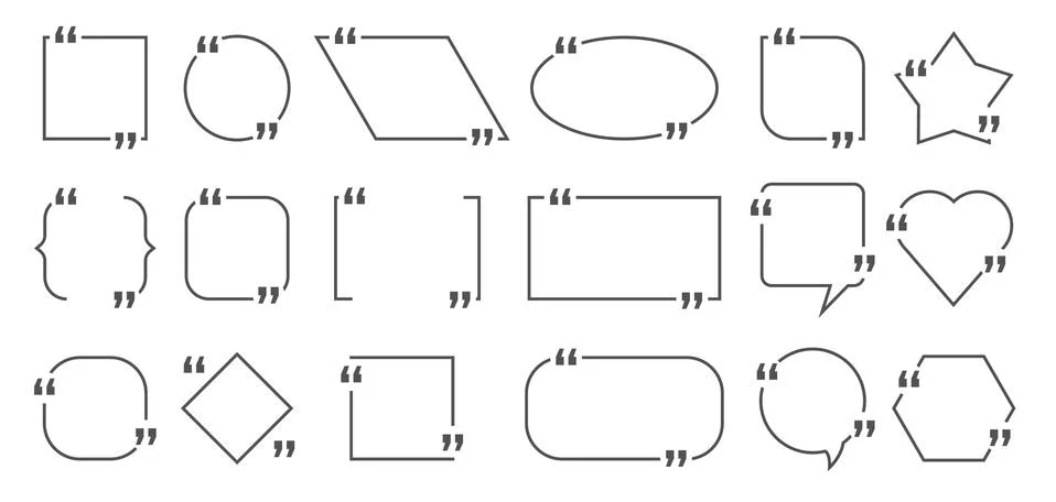 Quote box frames set. Textbox frame design template Stock Illustration