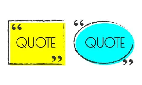 Quote box or frame design. Speech bubble and comment template. Text quotation Stock Illustration