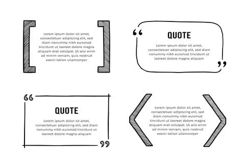Quote box sketch, text frame set Stock Illustration