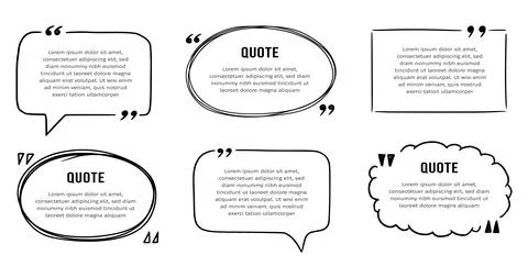 Quote box sketch, text frame set Stock Illustration