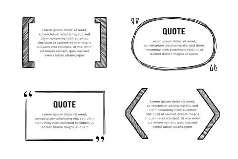 Quote box sketch, text frame set Stock Illustration