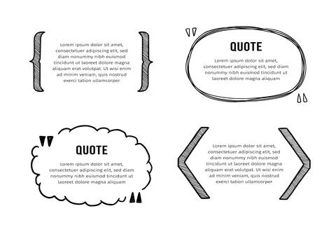 Quote box sketch, text frame set Stock Illustration