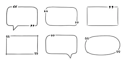 Quote box sketch, text frame set Stock Illustration