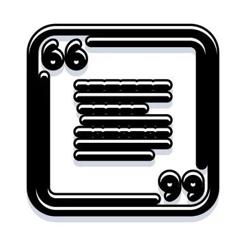 Quote box speech bubble with text lines for testimonials 库存插图
