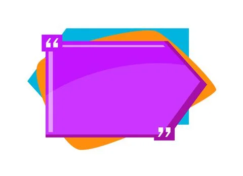 Quote box for text in bracket isolated on white background Stock Illustration