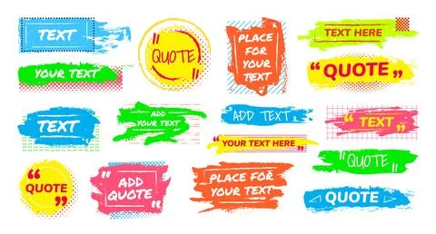 Quote box. Text bubble. Speech dialog border for comment or quotation tag. Chat Stock Illustration