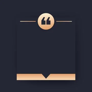 Quote box for text, quotation frame design with gold elements Stock Illustration