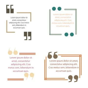 Quote box text template vector block quotation design creative Stock Illustration