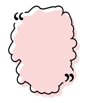 Quote box title isolated. Beige brush stroke speech quotation mark frame. Text Stock Illustration