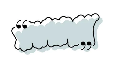 Quote box title isolated. Green brush stroke speech quotation mark frame. Text Stock Illustration