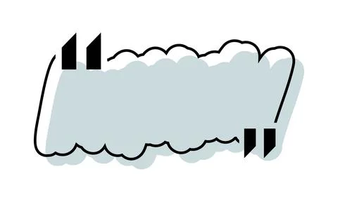 Quote box title isolated. Green brush stroke speech quotation mark frame. Text Stock Illustration