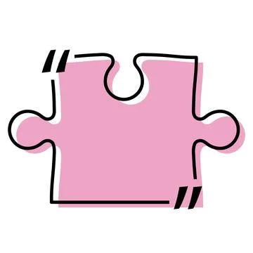 Quote box title isolated. Pink puzzle style speech quotation mark frame. Text Stock Illustration