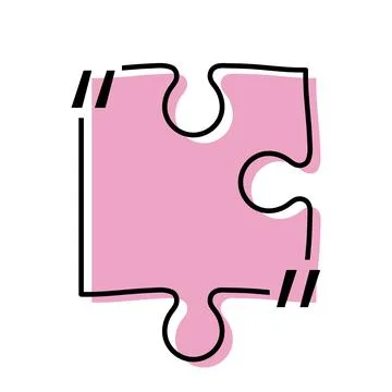 Quote box title isolated. Pink puzzle style speech quotation mark frame. Text Stock Illustration