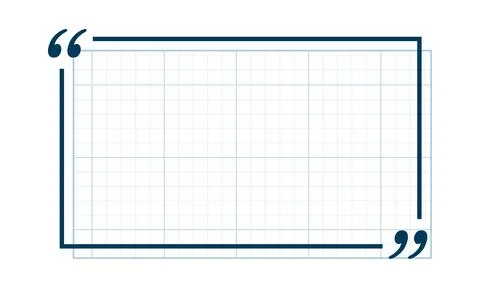 Quote box title isolated. Rectangle speech quotation mark frame in blue notebook Illustrazione stock
