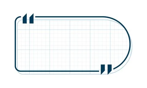 Quote box title isolated. Rectangle speech quotation mark frame in blue notebook Stock-Illustration