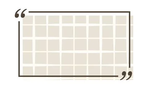 Quote box title isolated. Rectangle speech quotation mark frame in brown Stock Illustration