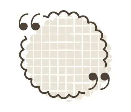Quote box title isolated. Round speech quotation mark frame in brown notebook Illustrazione stock