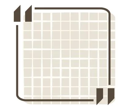 Quote box title isolated. Square speech quotation mark frame in brown notebook Stock Illustration