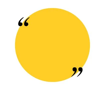 Quote box title isolated. Yellow round speech quotation mark frame. Text talk Иллюстрация