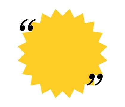 Quote box title isolated. Yellow round speech quotation mark frame. Text talk Иллюстрация